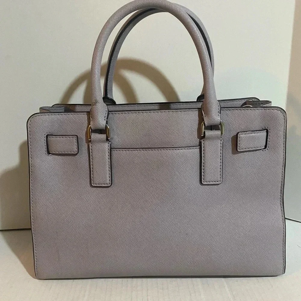 Michael kors grey saffiano leather satchel handbag